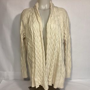 J Jill Womens open cardigan cable knit design size medium
